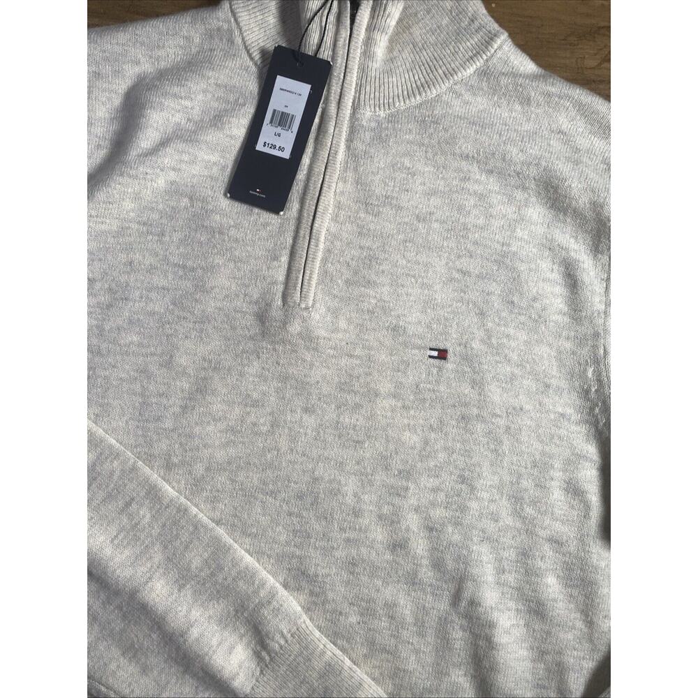 Tommy Hilfiger Cream Zip-Up Sweater - Picture 2 of 9